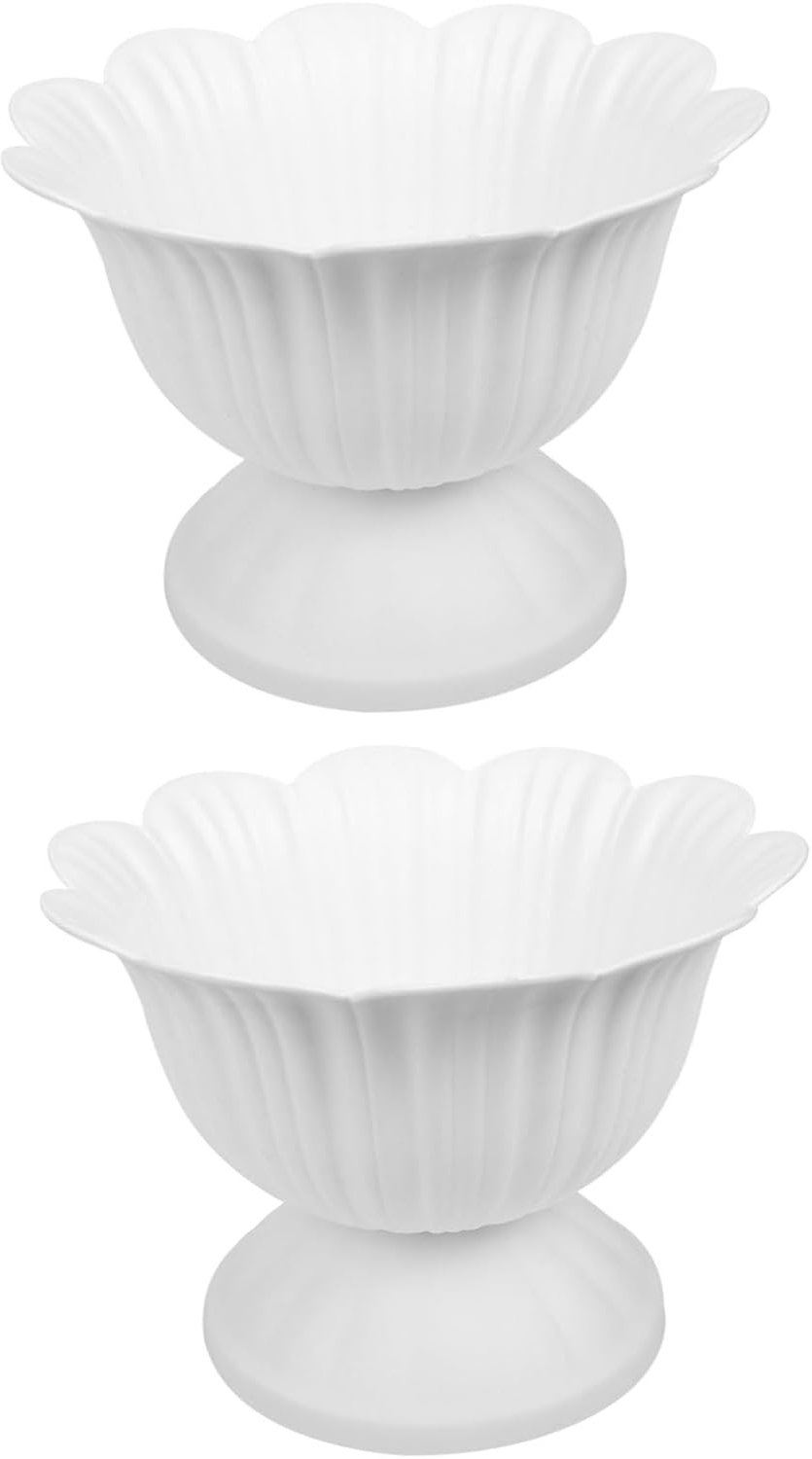 Happyyami 2stuks Retro Flower Pots Decoratieve Bloempotten Voor Bruiloften Europese Stijl Romaanse Plant Containers Duurzaam Breukbestendig Voor Balkon Tuin Decoratie