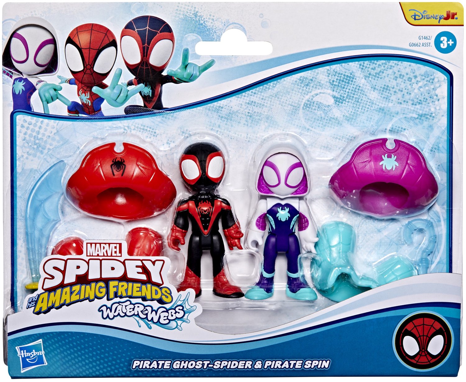 Marvel Spidey and His Amazing Friends Water-Webs Pirate Spin en Pirate Ghost-Spider - Actiefiguren