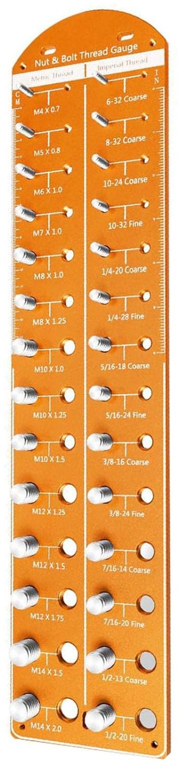 Lyrlody Moer- en Boutdraadcontroleur, Aluminiumlegeringsmeter met 28 Draadmaten voor Nauwkeurige Identificatie — afbeelding 3