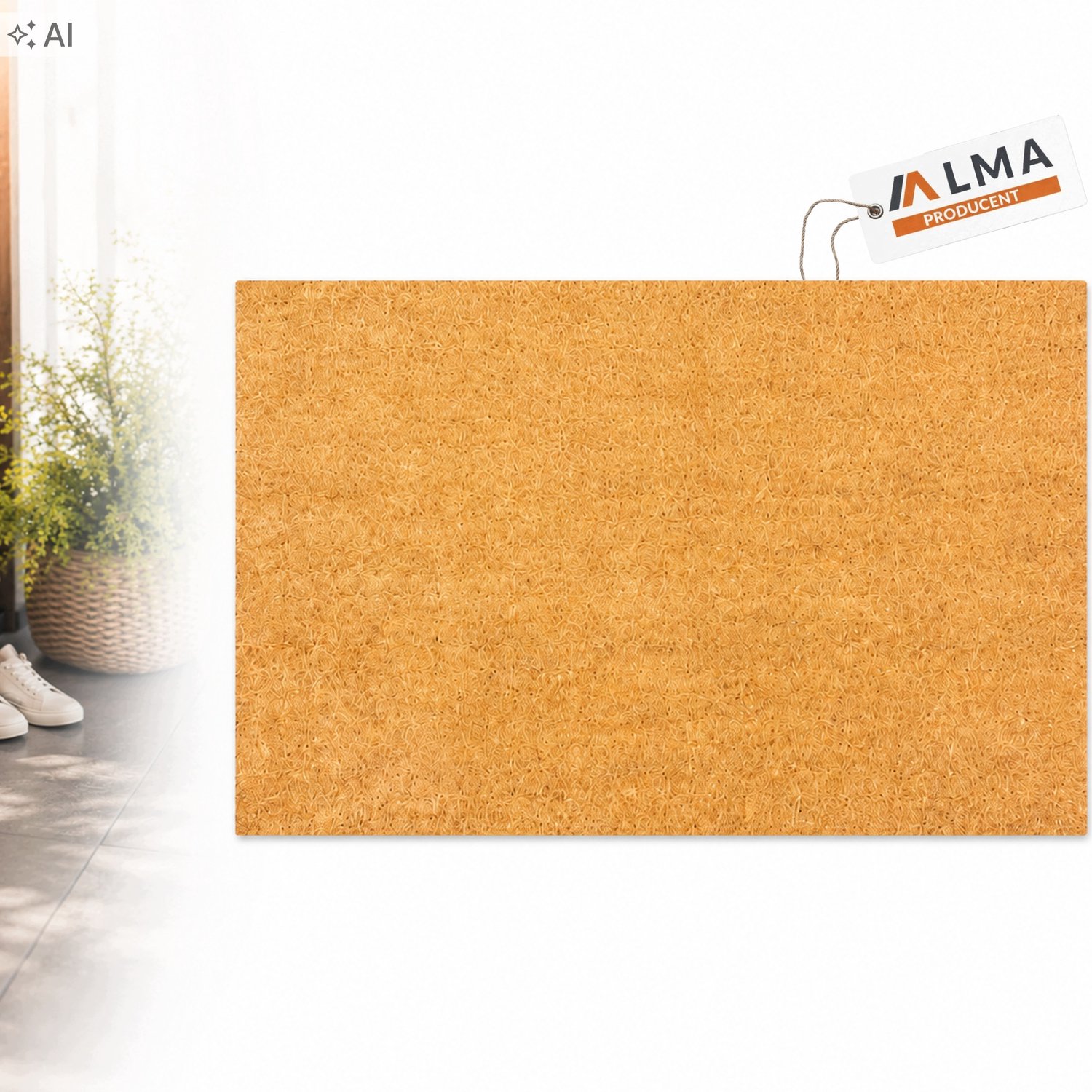 Kokosmat Deurmat 45x75cm - Natuurlijke Vezels & Rubberen Onderkant