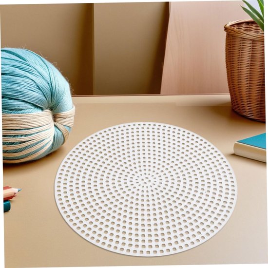 30 Stuks Ronde Plastic Mesh Canvas Vellen Wit DIY Handwerk met Nauwkeurige Rasterstructuur Herbruikbaar voor Borduren Breien Haken Projecten — afbeelding 4