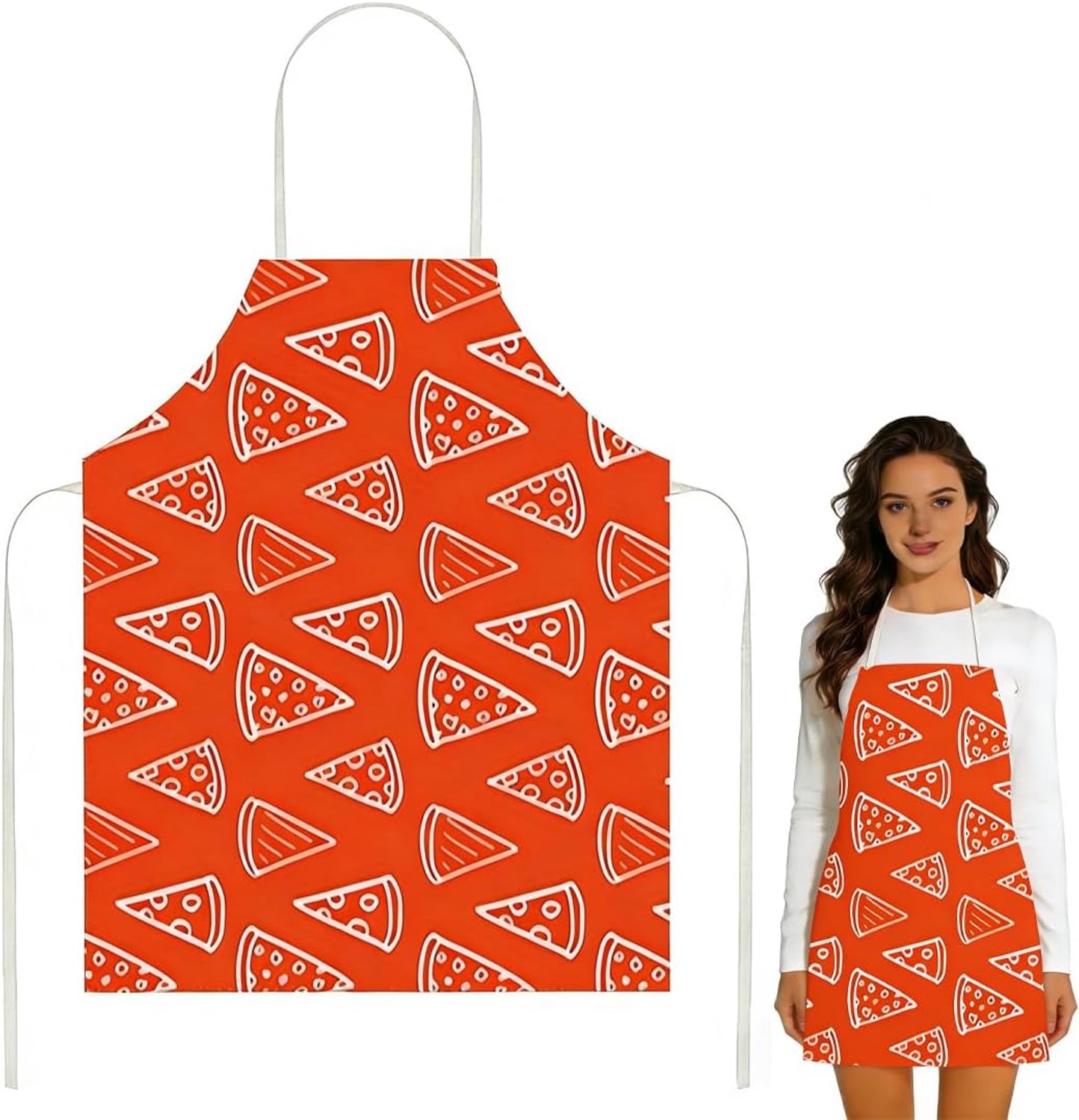1 Stuk Grappig Keukenschort voor Heren, 60 x 80 cm Pizza Stijl Humoristisch Schort, Heren Keukenschort, Vlag Barbecue Schort Heren, Leuk Feest Cadeau Schort (D)