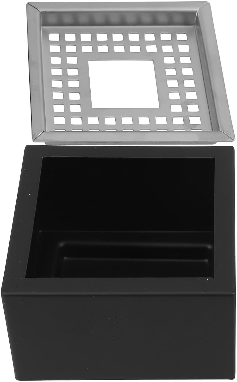 Asbak en voorkomt asvlucht, winddicht, van roestvrij staal, vierkant, als woonkameraccessoire en kantoorasbak voor desktop