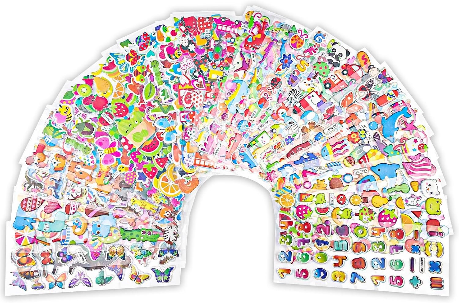 Magrimaxio 40 stuks waterdichte 3D-stickers, stickerset, gepersonaliseerde stickers, Puffy Sticker, herbruikbaar, geschikt voor kinderen, voor scrapbooking, tablets, laptops