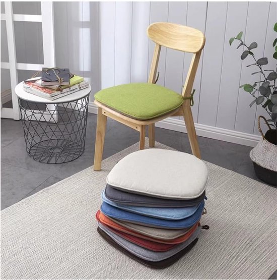 4 stuks antislip hoefijzer eetkamerstoelkussens, ademende zitkussens 43 x 41 cm, stijlvol wit ontwerp, perfect voor thuis, keuken en eetkamer, decoratie. — afbeelding 3