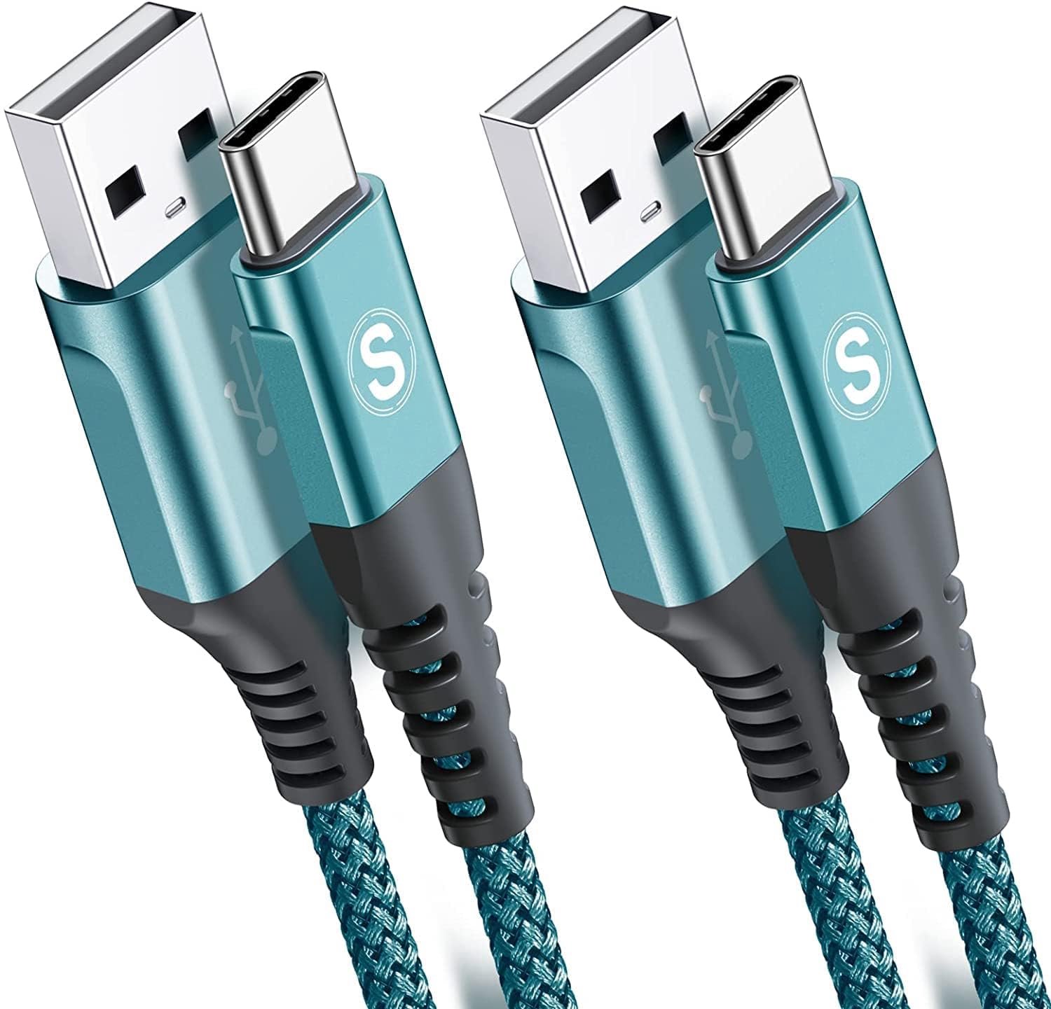 AviBrex USB C Cable [2 Pieces,1M+2M],Quick Charge Cable USB 3.0 Type C Cable Nylon Braided for i Phone 17 16 15 Pro - ShopVlot