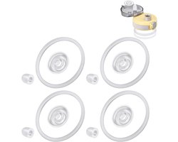 Enhon 4-Delige Set Vervangende Afdichtingsringen, Compatibel Met 720°DGREE en UberBottle, Siliconen Lekvrije Afdichtingen Voor Flessendoppen, BPA-Vrij, Voor Drinkflessen Van 350 ml en 500 ml