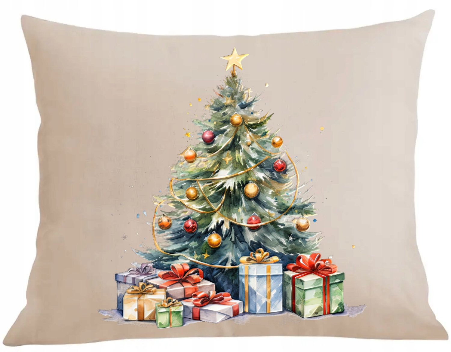 Kerst Kussenhoes 40x40cm Katoen met Rits - Diverse Kleuren