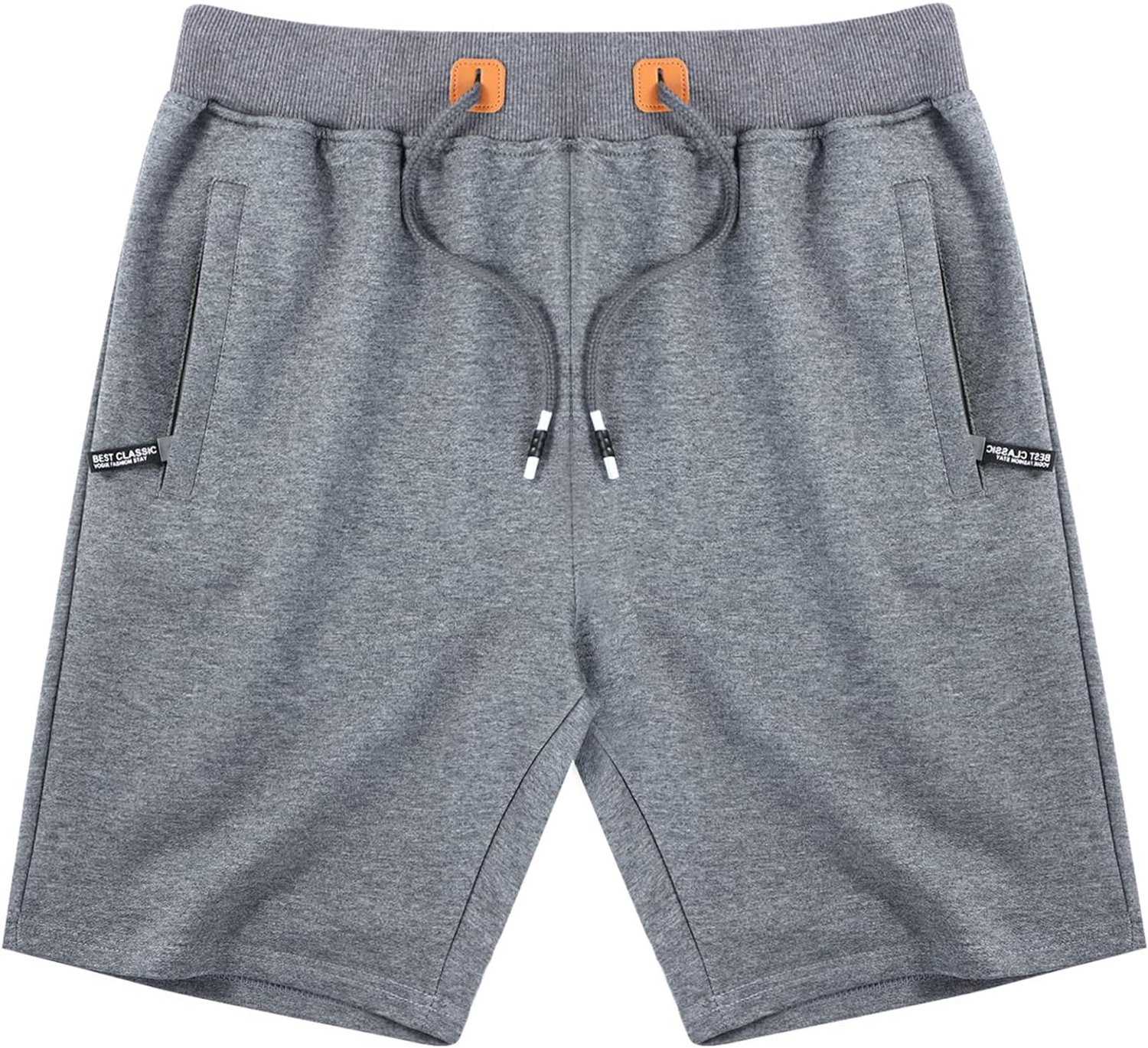 Sportshorts voor heren met zakken met ritssluiting in de elastische taille