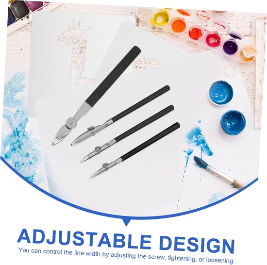 4stuks Verstelbare Kunst Ruling Pens Masking Fluid Pens Voor Tekenen Professionele Tekenhulpmiddelen Voor Technisch Teken Calligrafie Compact Draagbaar Voor Kunstenaars — afbeelding 4
