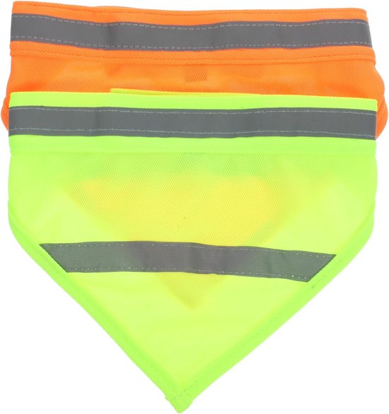 4 Stuks Huisdier Driehoek Handdoek Reflecterende Hondenuitlaatuitrusting Puppy Reflecterende Bandana Reflecterend Vest Honden Hondensjaal Met Strepen Polyester YARNOW — afbeelding 5
