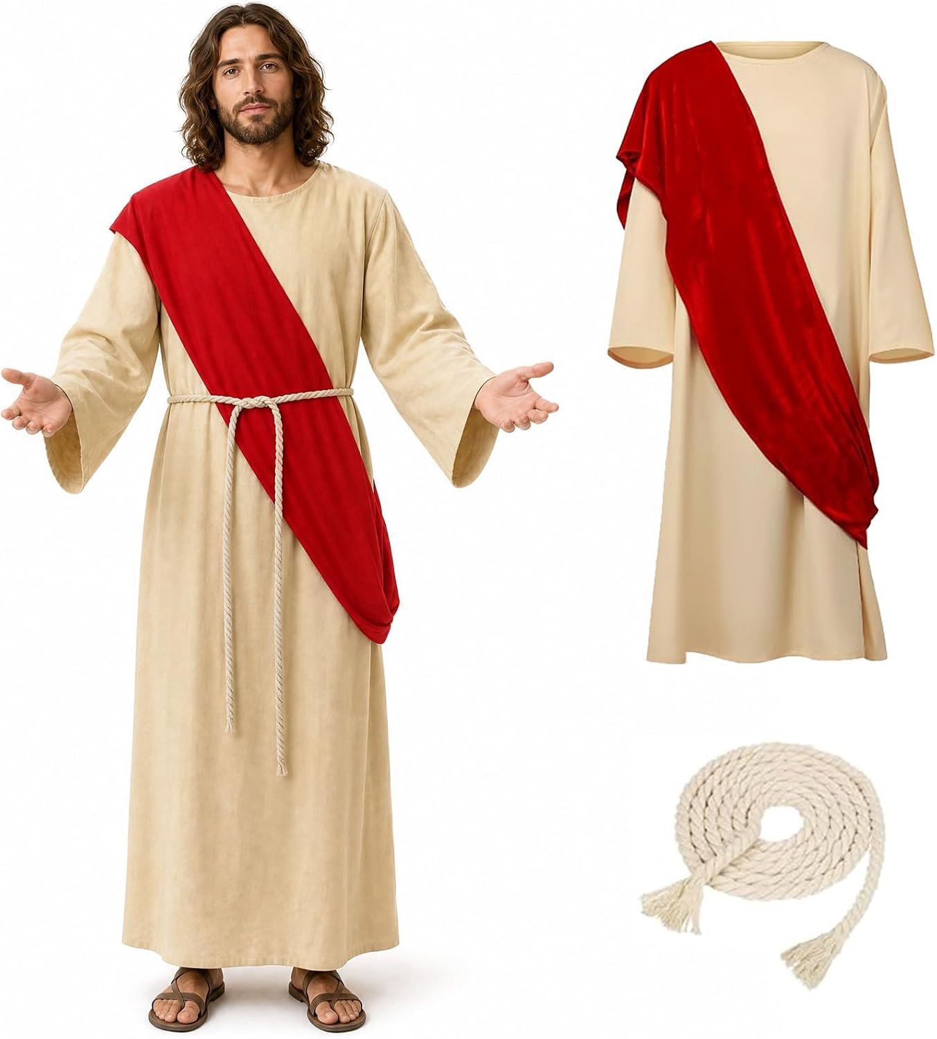 Jezus Christus kostuum voor heren, bijbelkostuum, Halloween