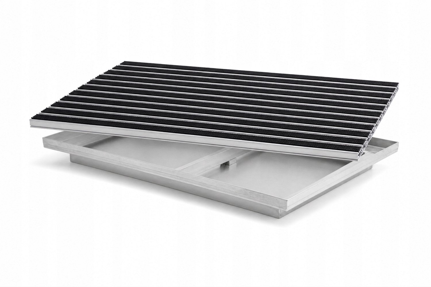 POLENTEX Aluminium Deurmat met Rubber Inzet 80x60 cm + Bak