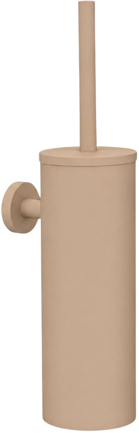 Toiletborstelhouder Beige - Toiletborstel Met Houder - Wc Borstel Houder - Hangend - RVS - Mat beige