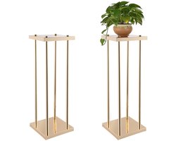VINCIGANT Bruiloft Bloem Stand Gouden Bloem Vaas Stand,Metalen Vaas Kolom Voor Bruiloft Feest Diner Middenstuk, Verjaardag, Hotel Decoratie(23.6Inch H