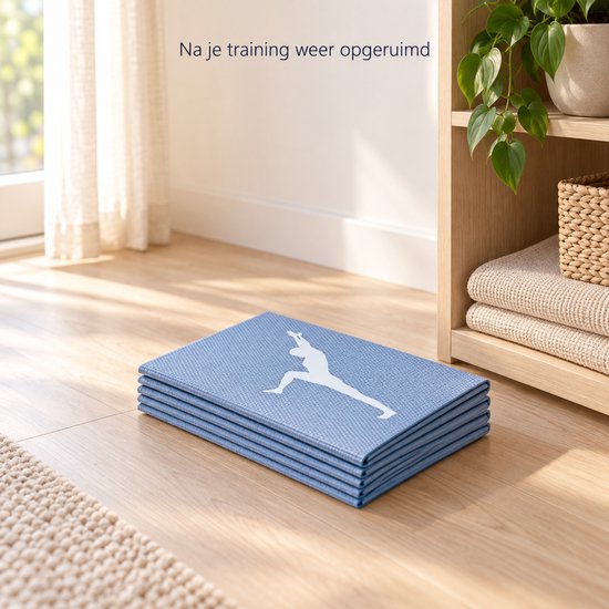 Yogamat en Fitnessmat - 174 x 62 cm - Met Oefenillustraties - PVC - Blauw van Yogamat — afbeelding 3