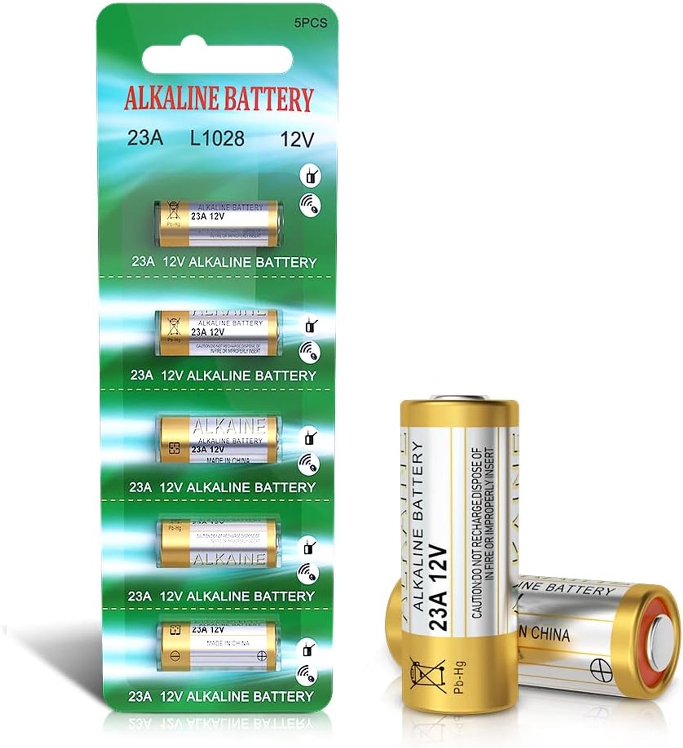 23A 12V alkaline batteries A23S MN21/23 L1028 A23 12V battery 5 pieces - ShopVlot