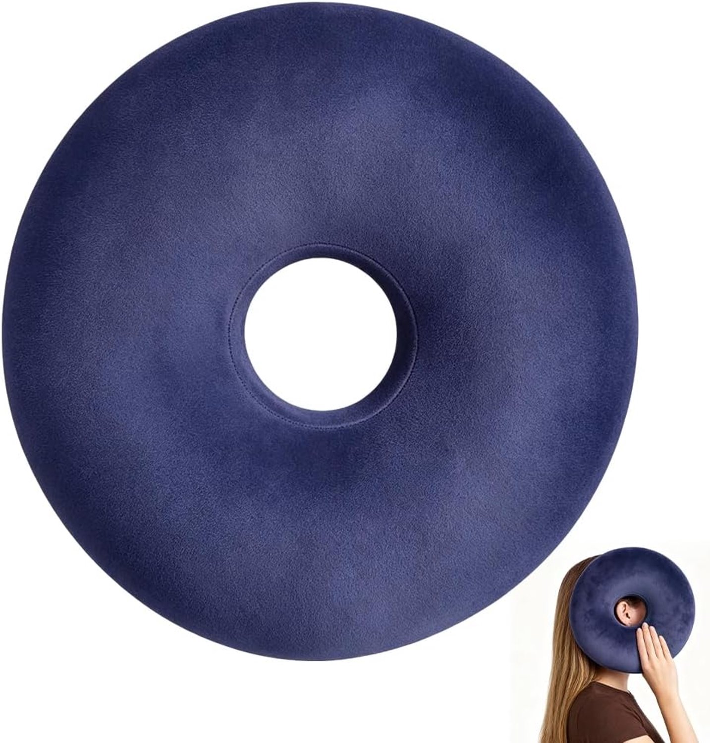 Mineup Piercingkussen met gat, donutkussen, piercingkussen, rond oorkussen met gat voor oor, tegen oorpijn, voor - ShopVlot