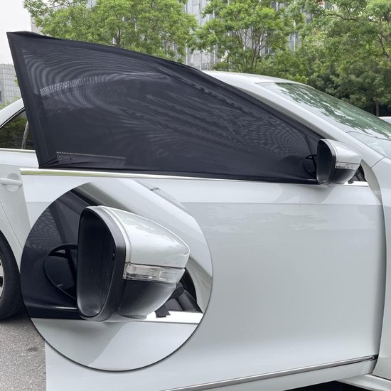 2 stuks voorruit voorruit scherm mesh cover tot 40 inch, auto zonnescherm anti-UV-stralen, privacy schaduw auto camping net voor ventilatie — afbeelding 4