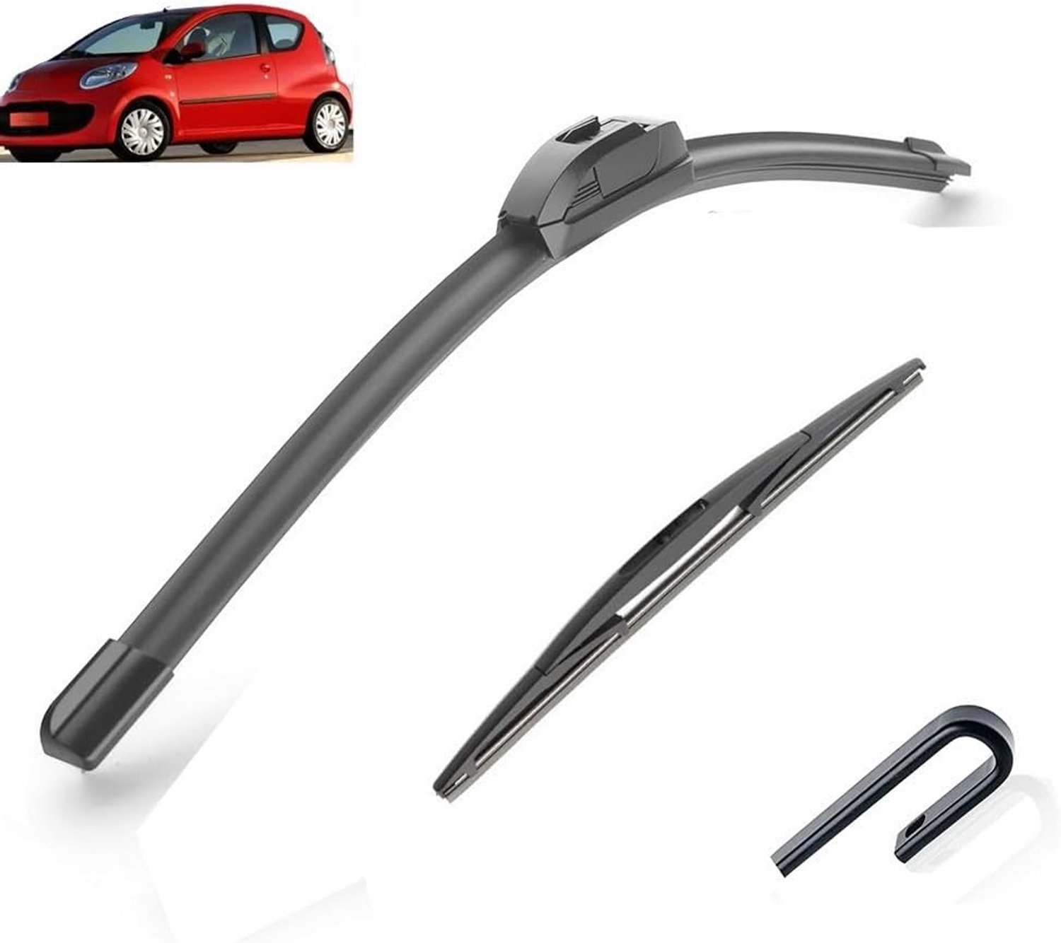 Autoruitenwisserbladen compatibel met Toyota Aygo Peugeot 107 Citroen C1 MK1 2005 2006 2007 2008 2009 2010 Voor Achterruit