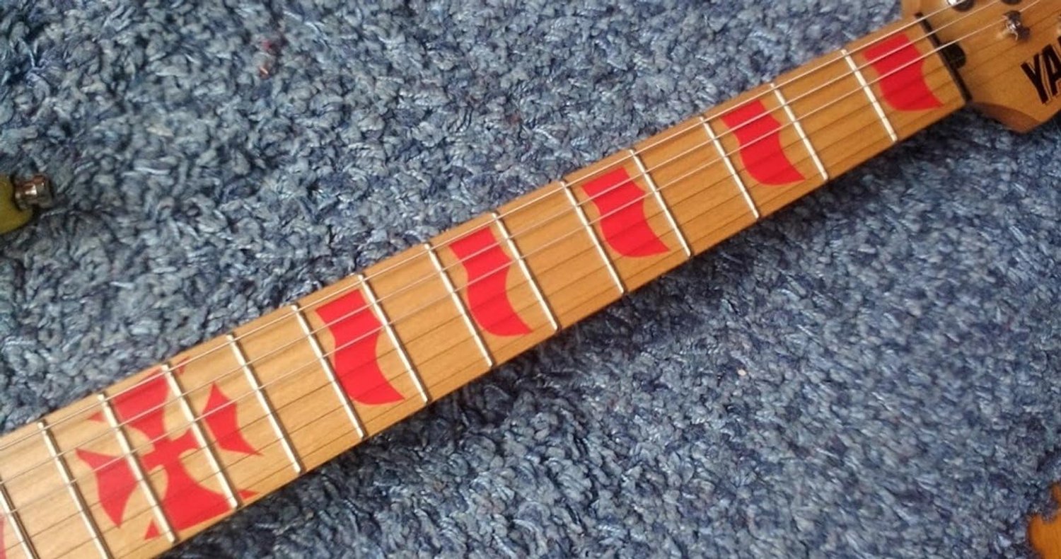 IJzeren Kruis Rode JH Fret Markers Stickers Inlay Guitarra & Bas Pegatinas Diapason Guitarra