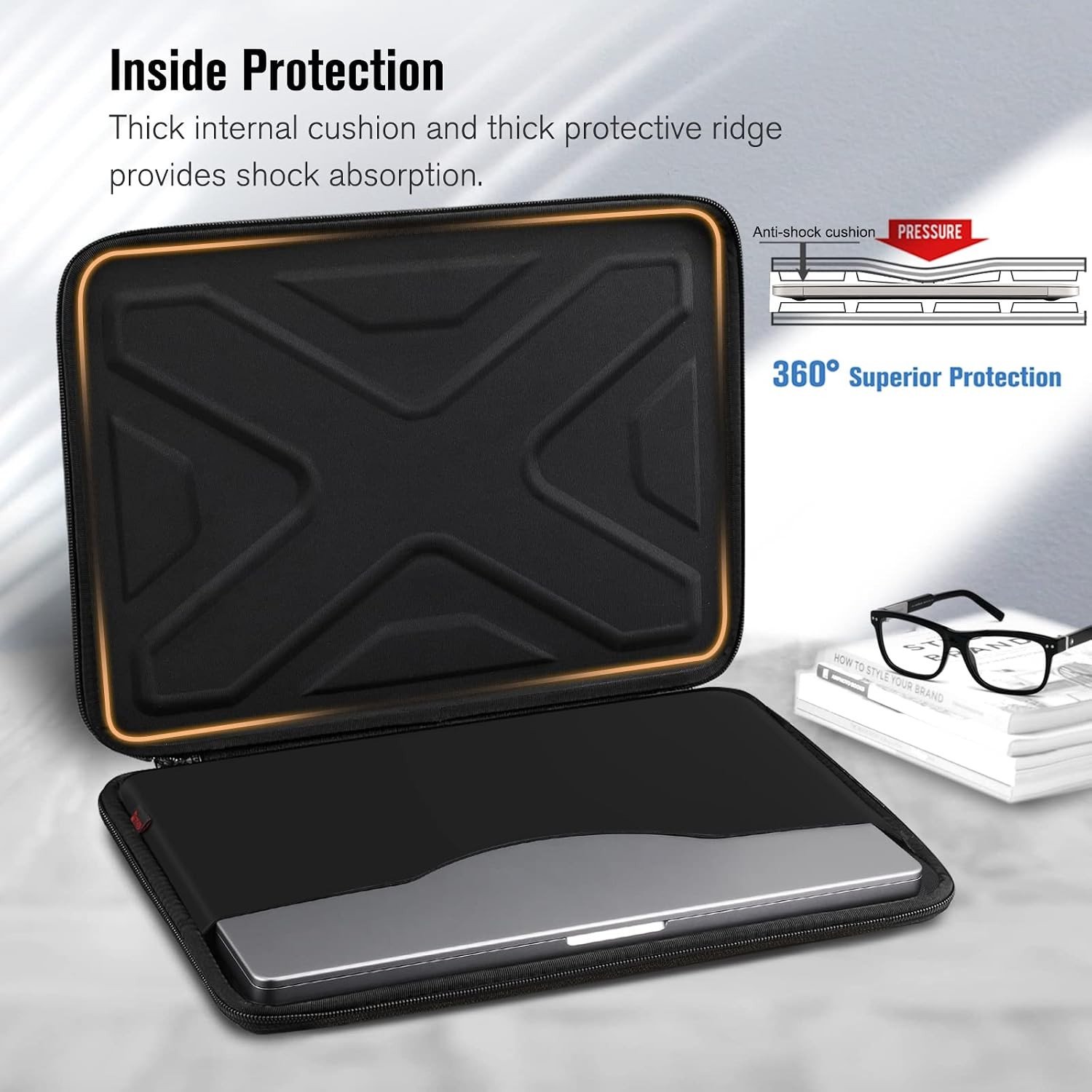 Duurzame 15.6" Hard Shell Laptop Bag voor 16" MacBook Pro - Bescherming, Lichtgewicht, Stijlvol Ontwerp
