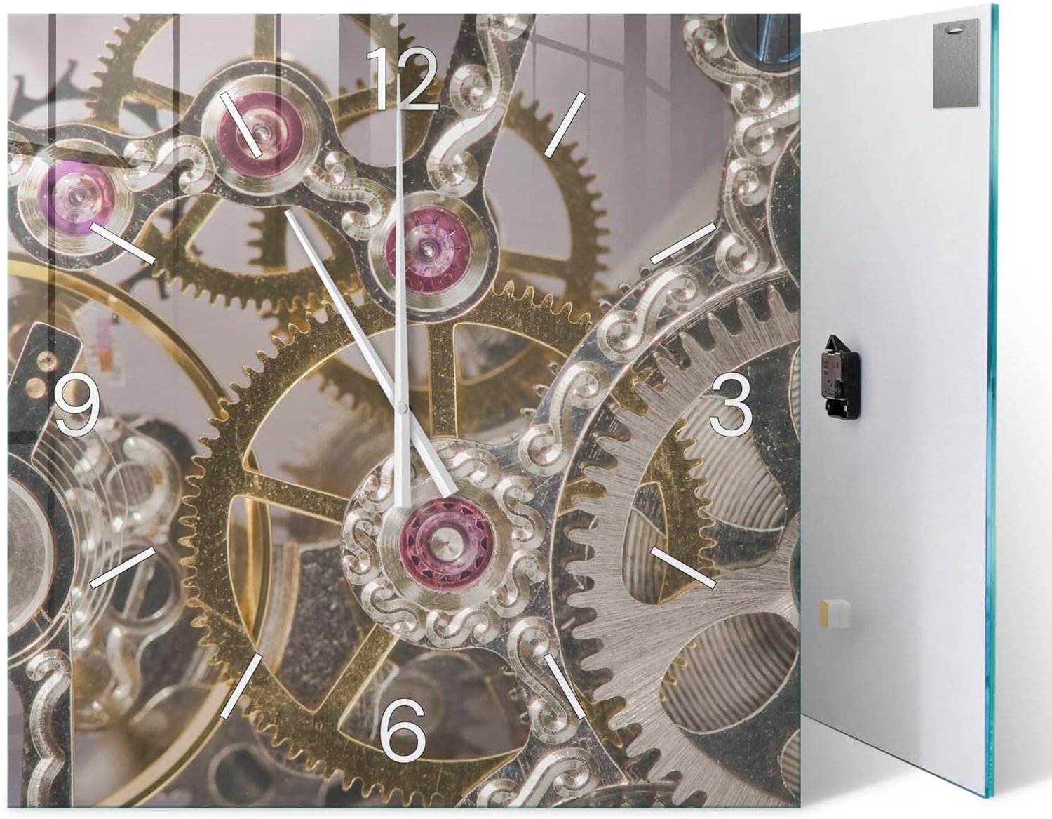 Decoratieve klok voor aan de muur 60x60 cm | Klokmechanisme