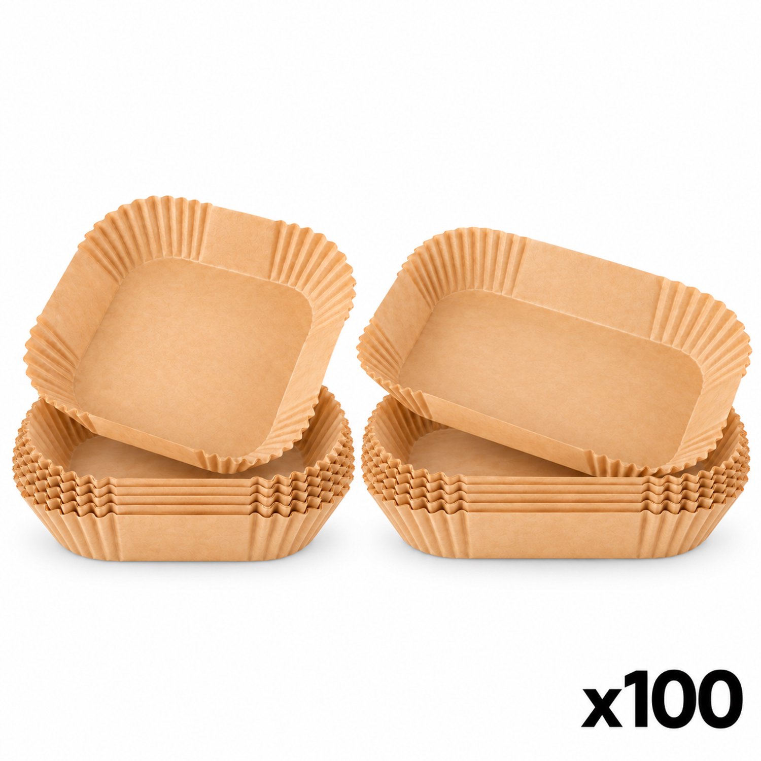 Hauskraft - Airfryer Bakpapier Bakjes - Combi Vierkant en Rechthoek - 100 Stuks
