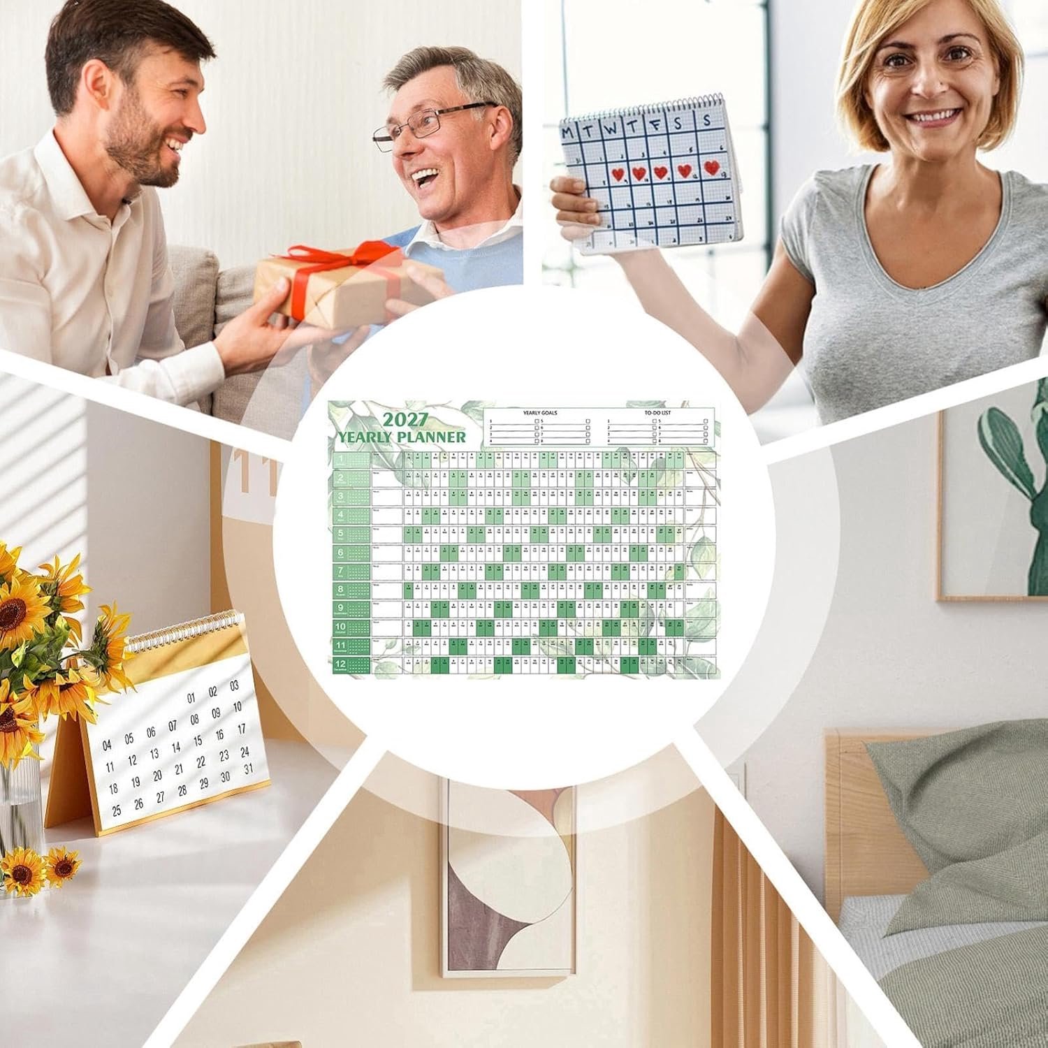 Wandkalender 2027 12 maanden groot formaat dubbelzijdig