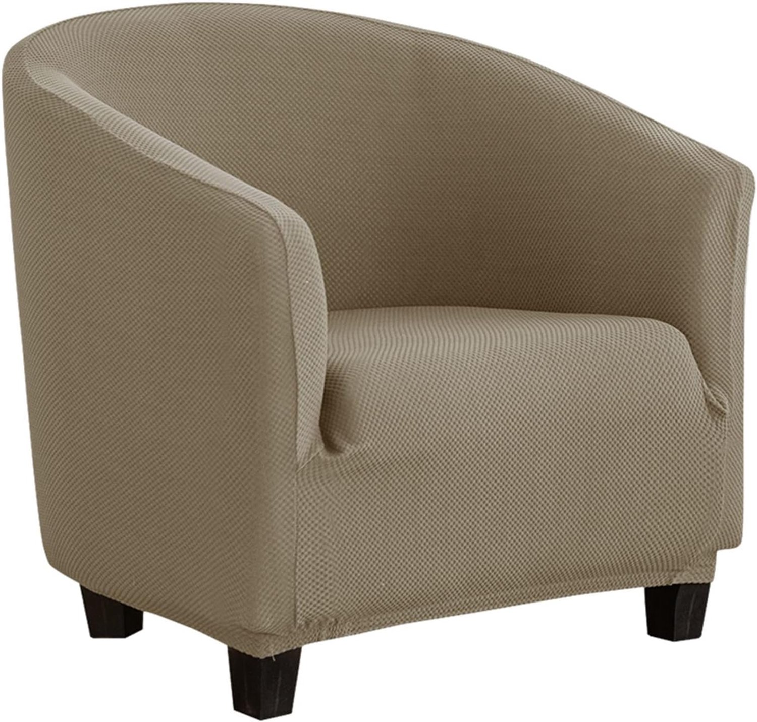 Club Stoel Slipcover, 1 Stuk Stijlvol Fauteuil Bankhoes Stretch Jacquard Meubelhoes met Elastische Onderkant voor Counter Woonkamer Badkamer-Khaki