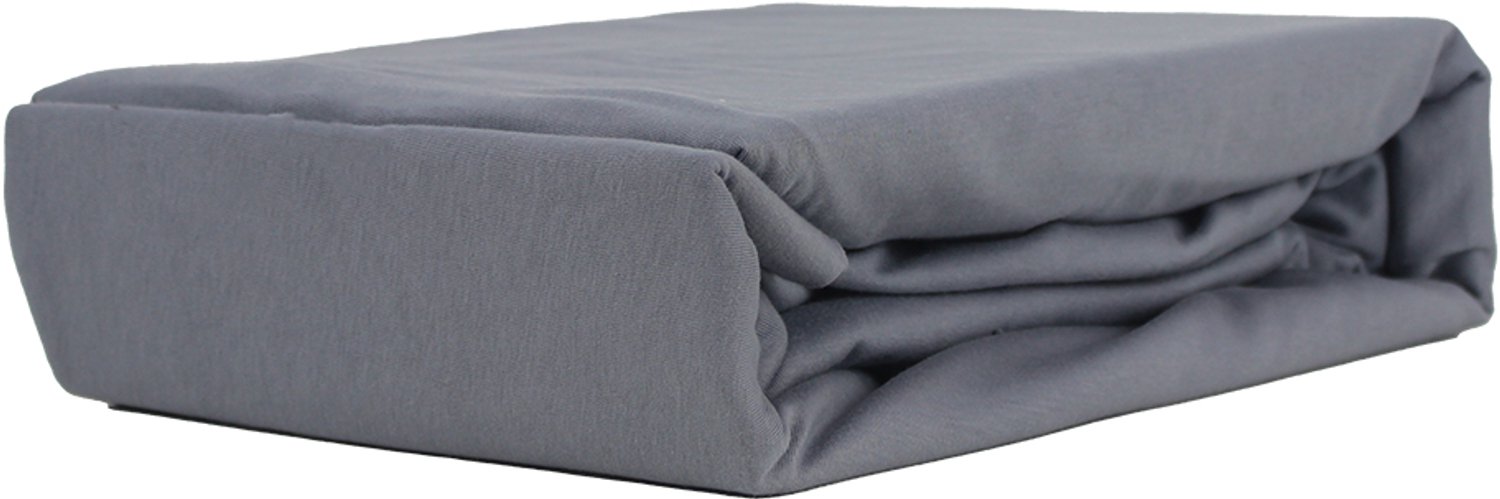 Kam-Pol Jersey Hoeslaken VIP 30cm Katoen Donkergrijs 90x180