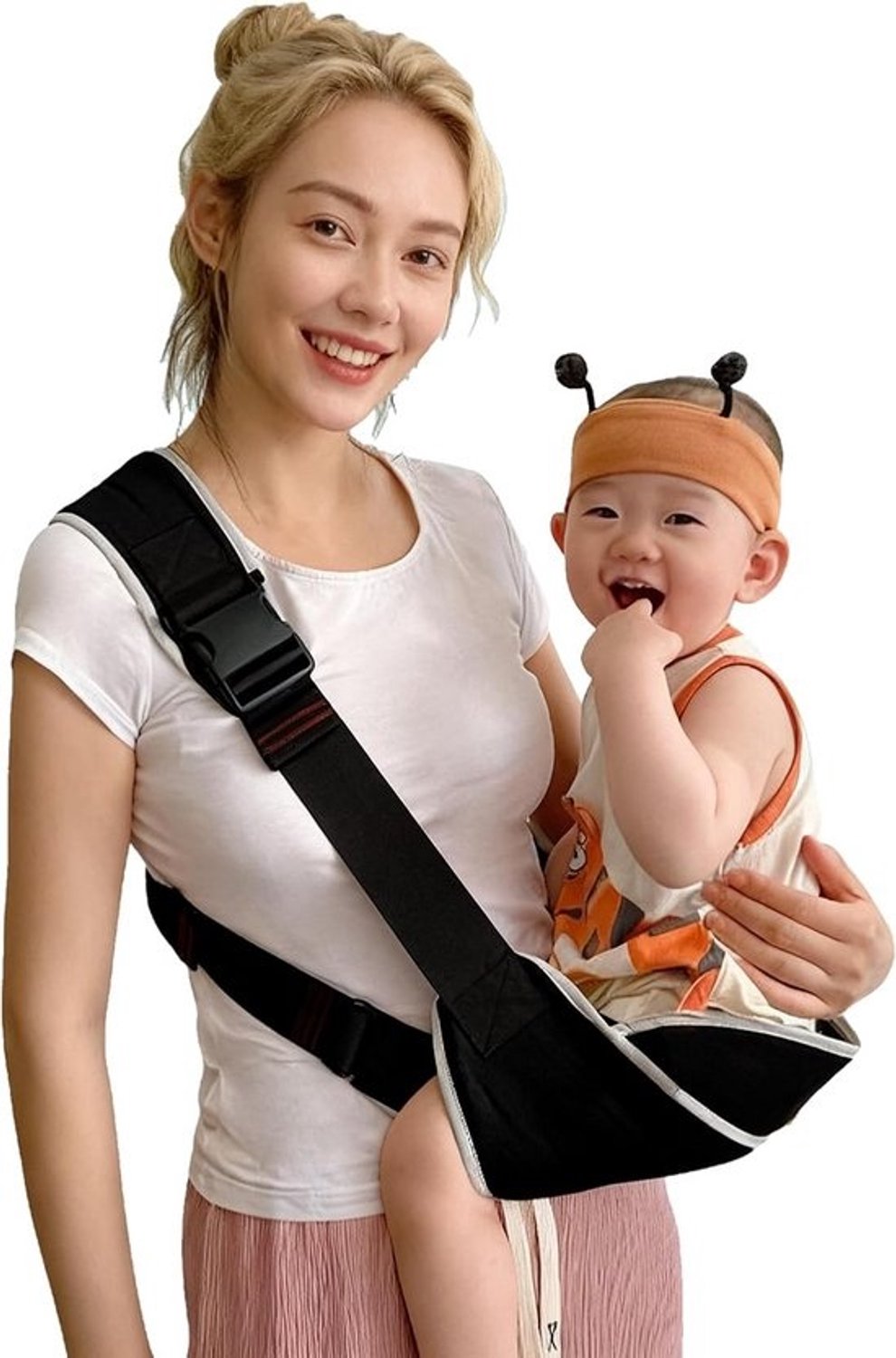 Ergonomische babydraagdoek en draagzak - Voor pasgeborenen tot peuters - Zwart