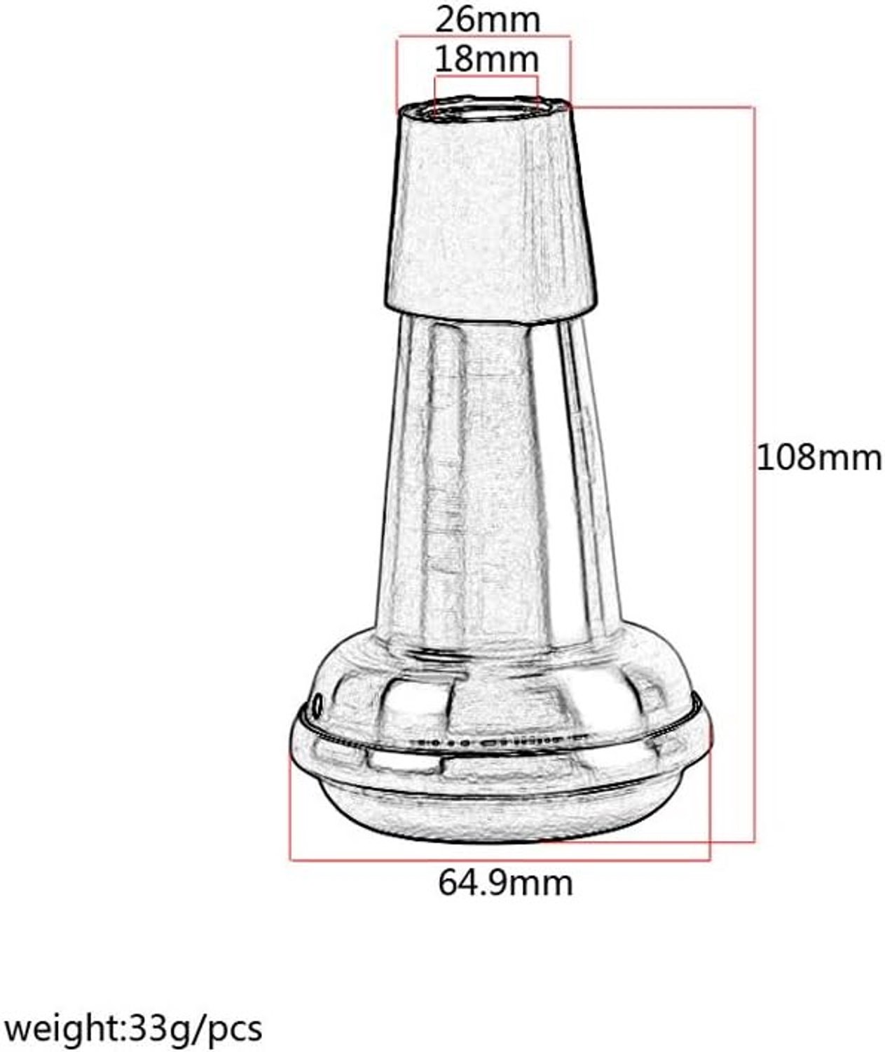 Lichtgewicht Aluminium Demper voor Trompet - Sordino, Oefendemper en Muziekinstrument Accessoires