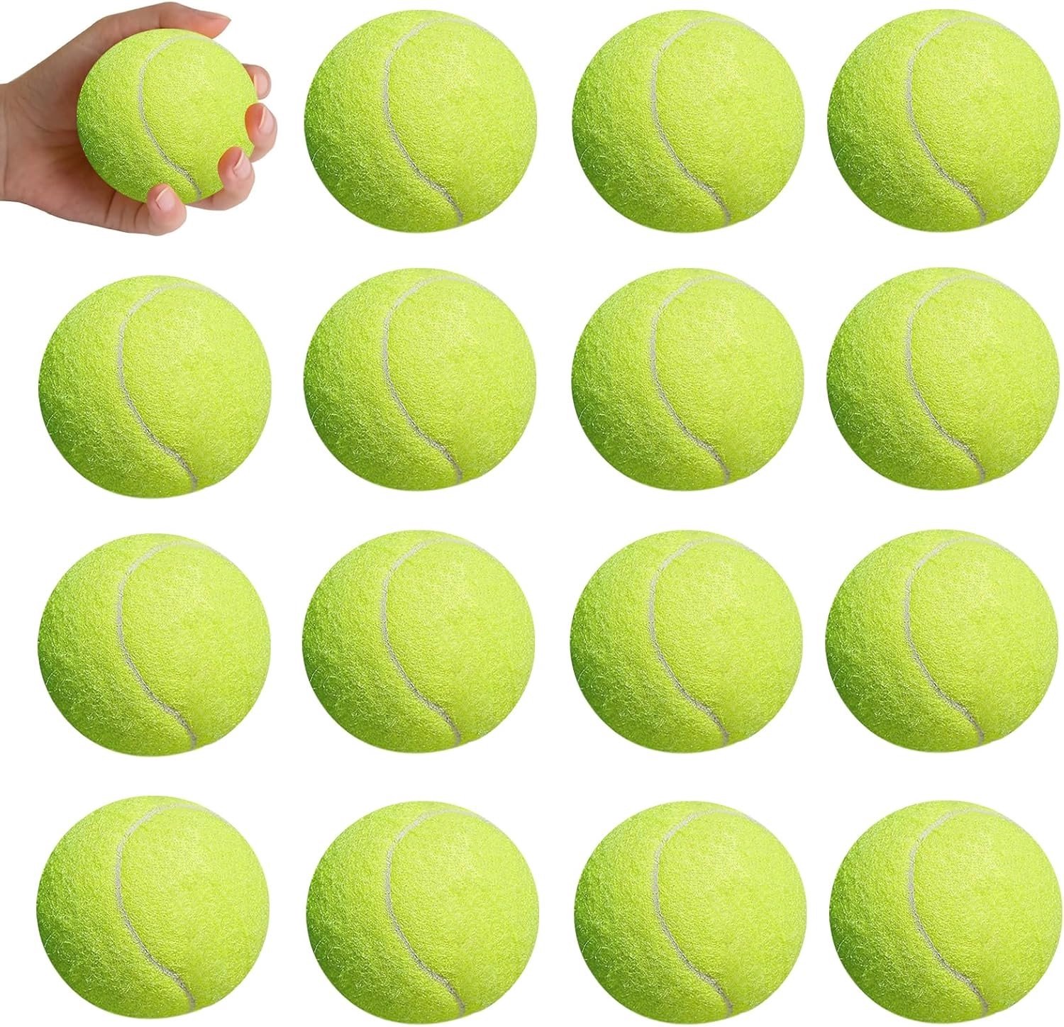 Tennisballen set van 15 stuks: drukloze tennisballen voor beginners, ballenmachines en hondenplezier