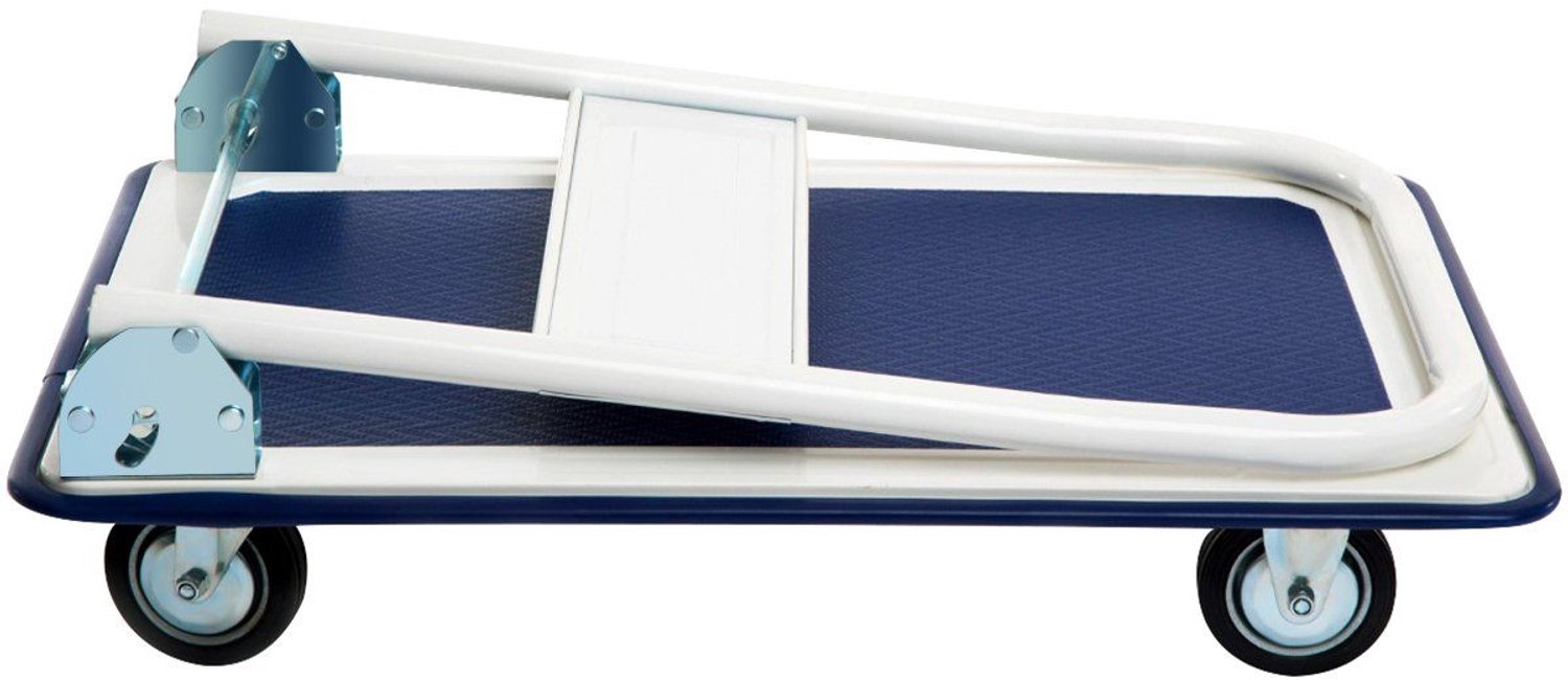 SureDeal® - Gereedschapsset - Opvouwbare Transportwagen Steekwagen - Handgreep Rolwagen - Laadplatform Blauw - 74x48x84 cm - Blauw