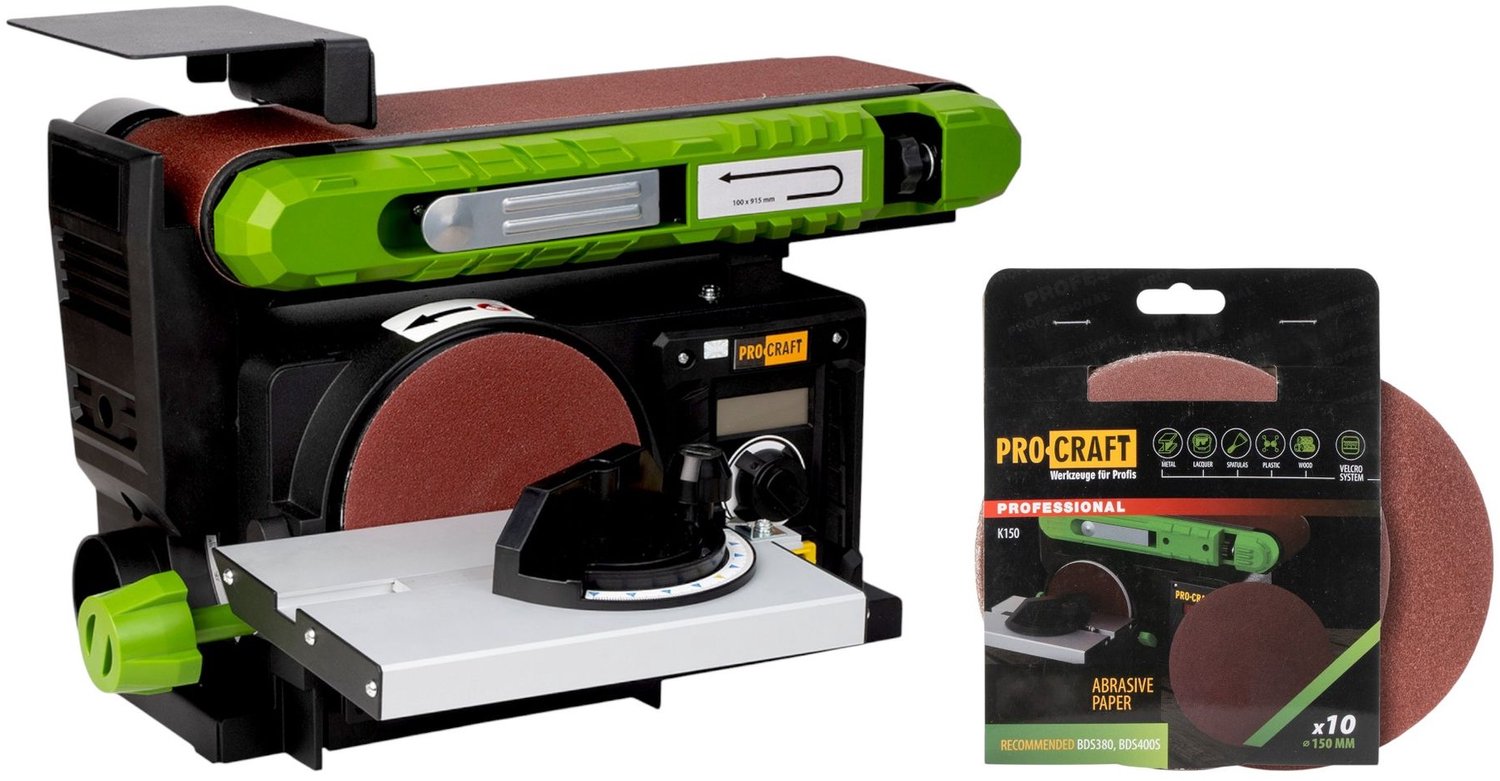 Procraft BDS400S band- en schuurschijfmachine 400 watt 915 x 100 mm