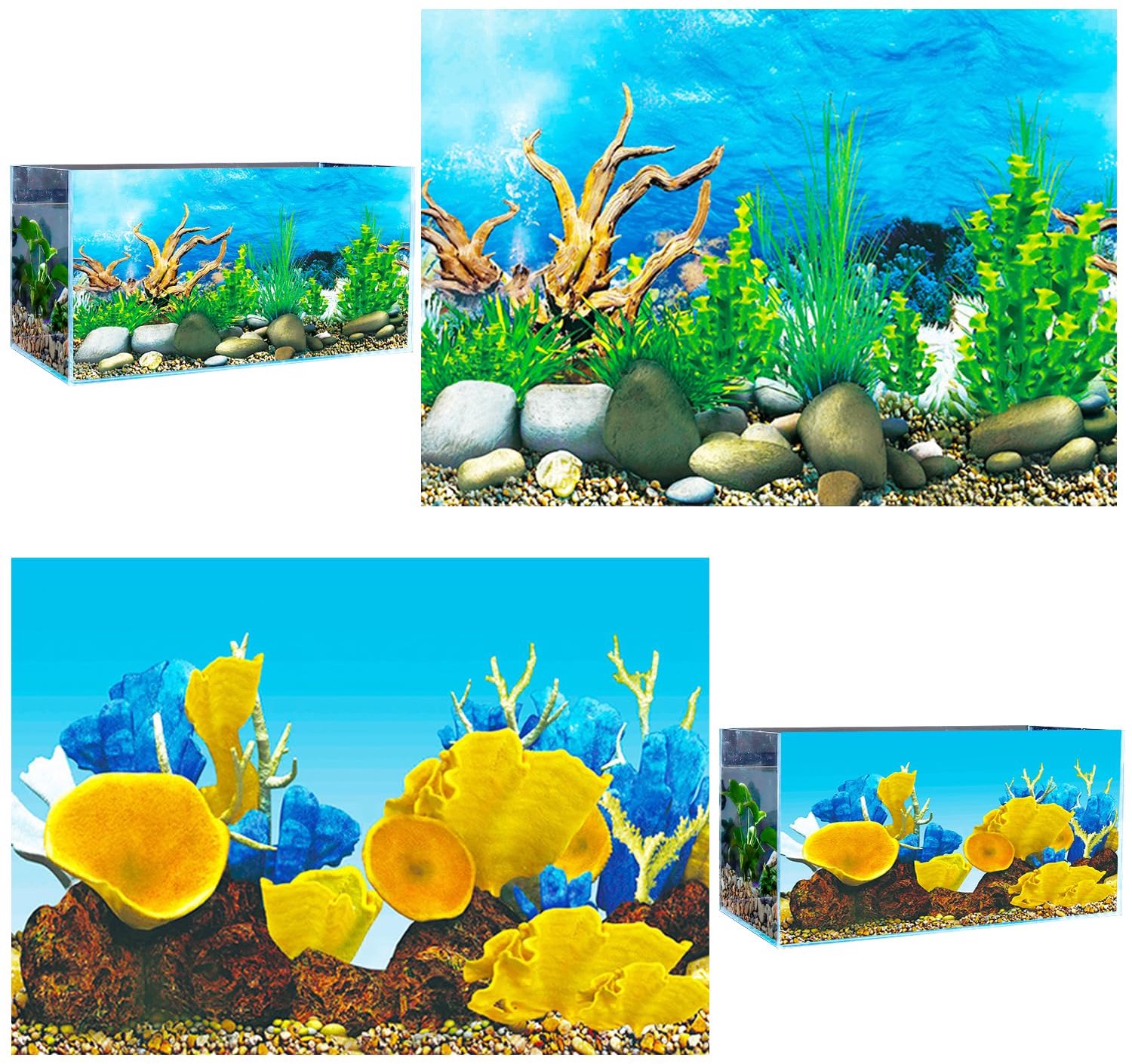 SnelShoppen - 3D Aquarium Achtergrond, PVC Onderwater Decoratie, 62cm x 30cm, Voor Zoet- en Zoutwater Aquariums, Duurzaam en Kleurvast