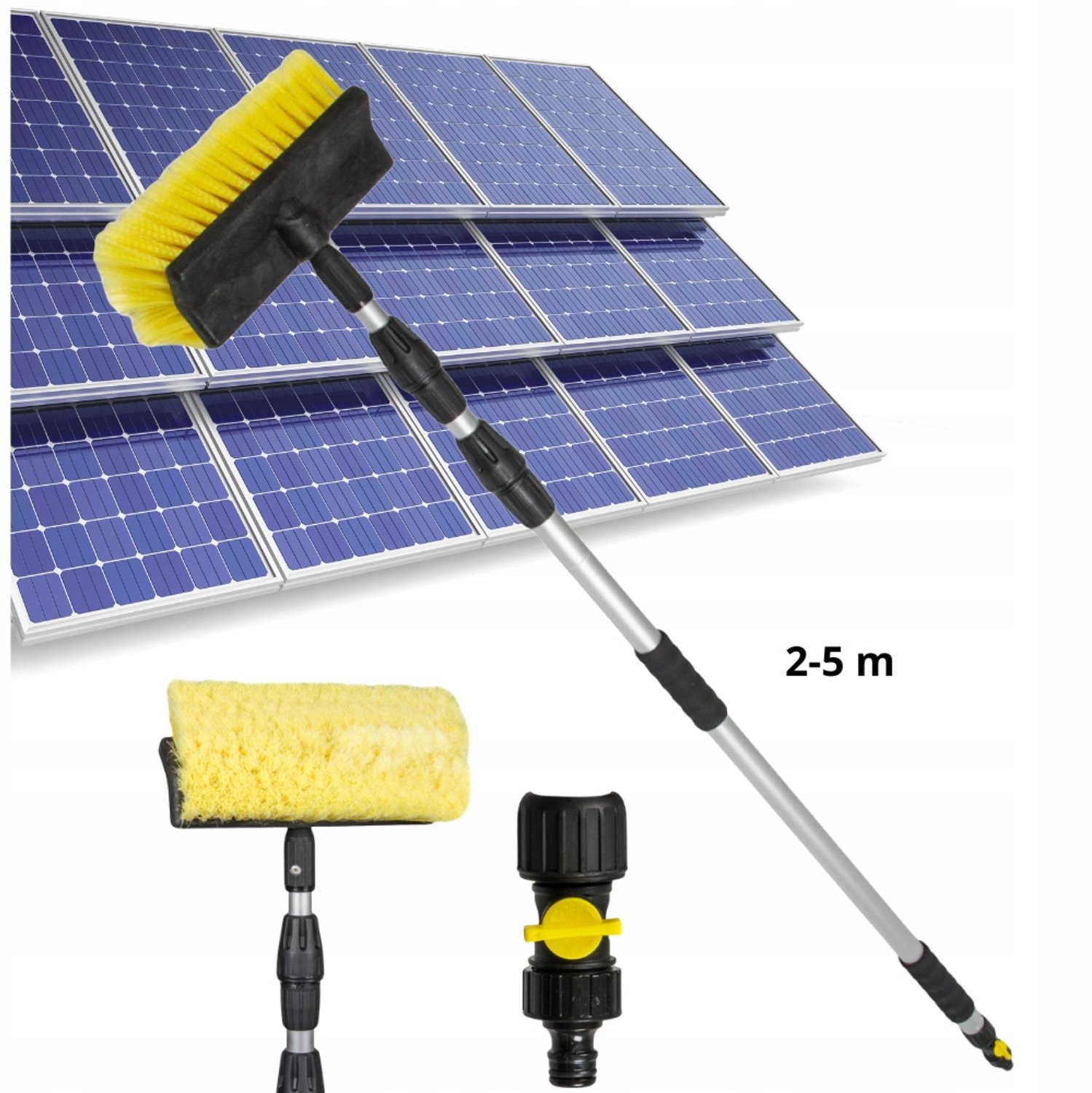Telescopische borstel voor zonnepanelen 2-5m