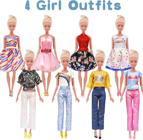 27 stuks kleding en accessoires voor Ken en Meisjes Poppen 1 Pak 5 Vrijetijdskleding Kleding 2 Zwembroek, 1 Avondjurk 2 Jurken 2 Casual Kleding 2 Badpakken 14 Schoenen — afbeelding 5