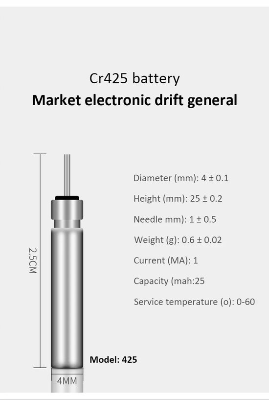 100x CR425 Batterijen voor Hengelsport Verlichting — afbeelding 3