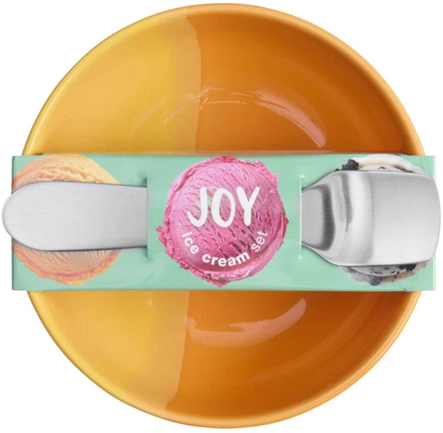 Asa Joy ijsbeker D11cm H8cm met lepel L11cm orange smoothie