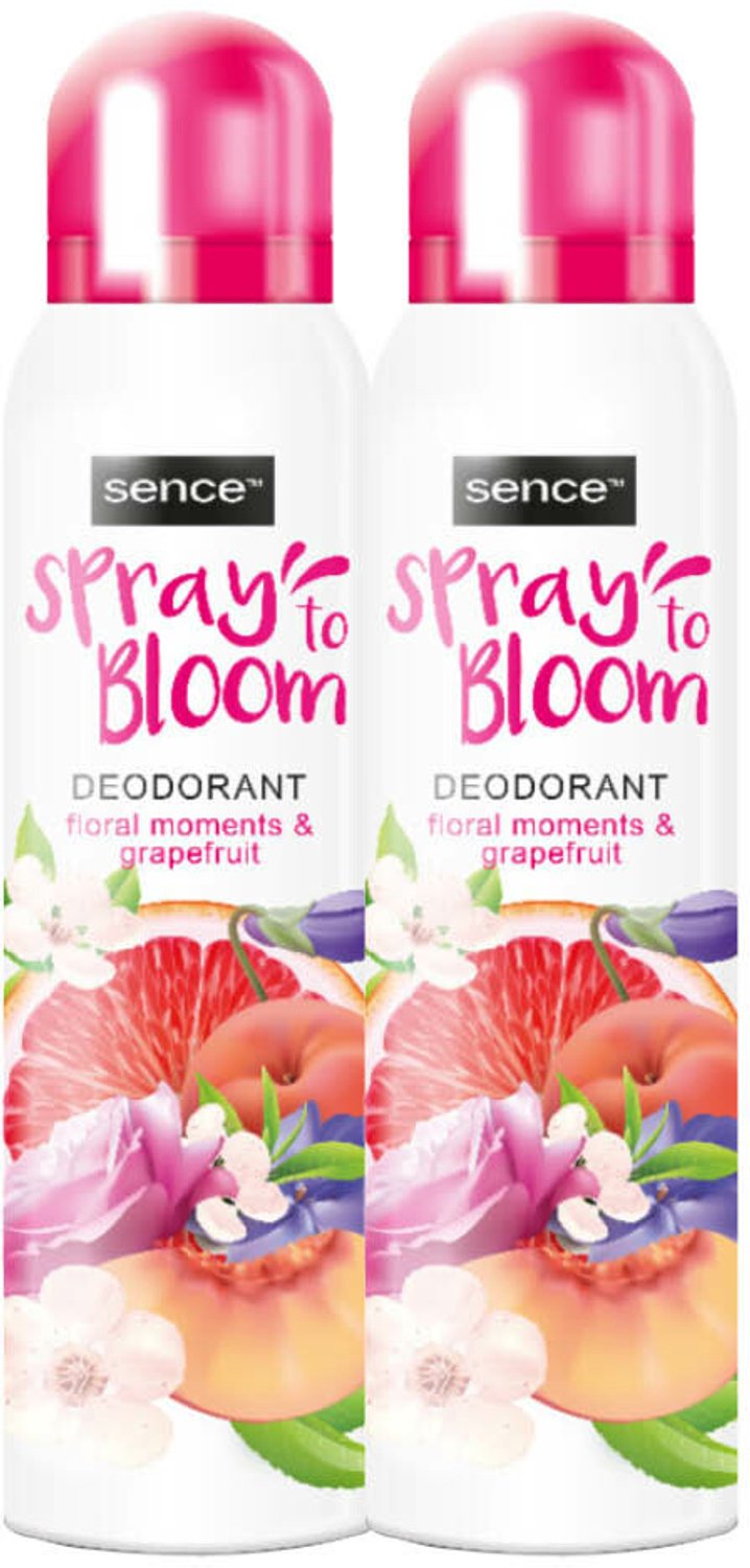 Sence - Deodorant Floral & Grapefruit - 2 x 150 ml - Voordeelverpakking