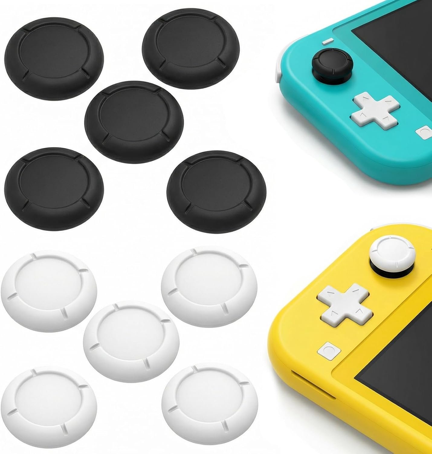 Set Van 10 Reserve-Joystickdoppen, Analoge Borduurdoppen Geschikt Voor Nintendo Switch, Switch Lite En Switch OLED - 5 Stuks In Zwart En 5 Stuks In Wit