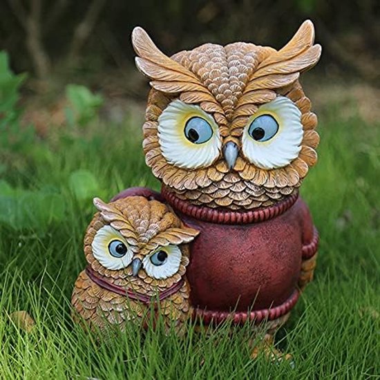 Hars Simulation Animal Owl Fox Ornaments Tuin Landschap Sculptuur Beeldjes Ambachten Villa Outdoor Inrichting Decor — afbeelding 3