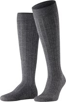 FALKE Teppich im Schuh lang eenkleurig wol kniekousen heren grijs - maat 43-44