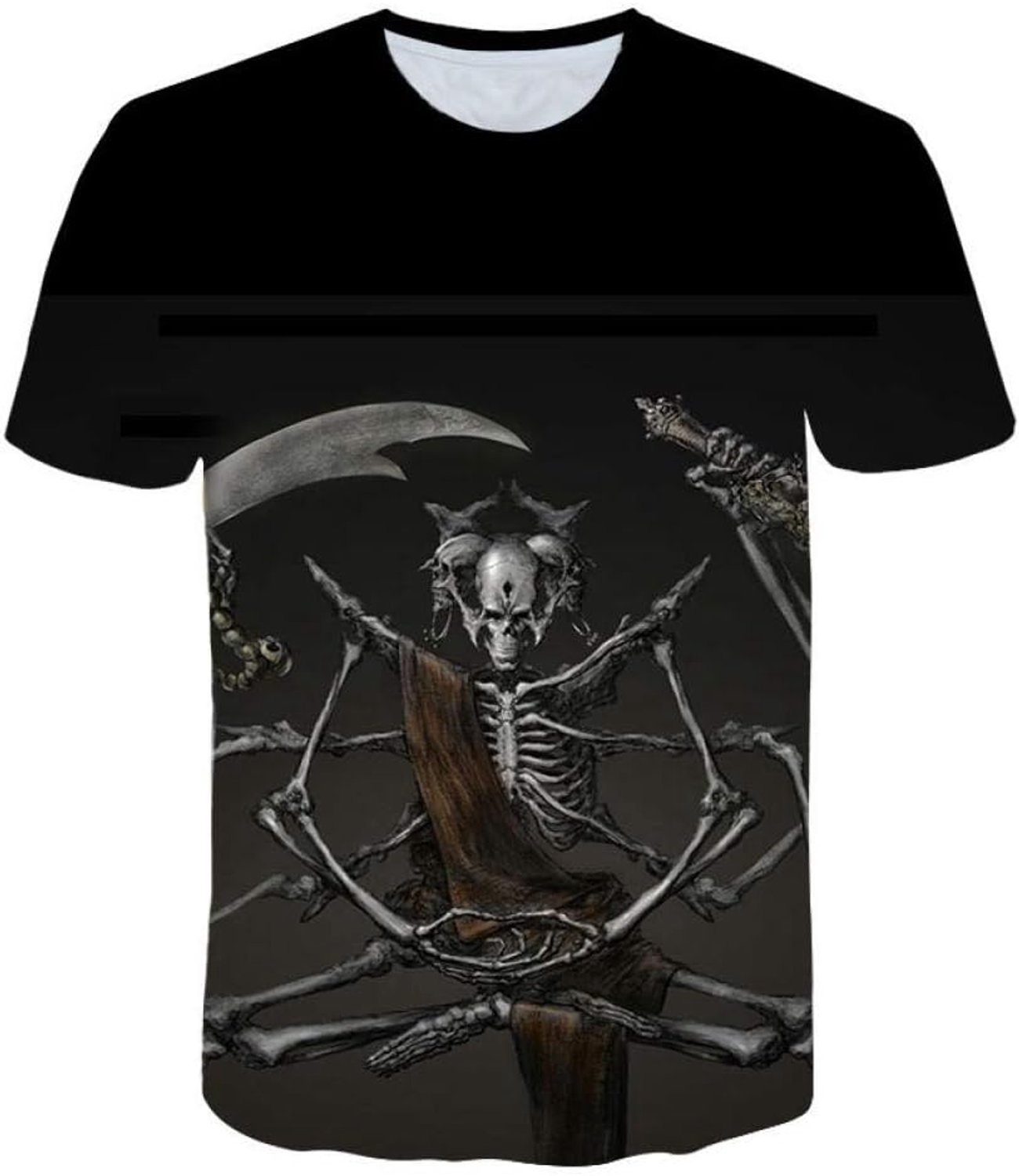 Unisex T-shirt zwart skelet schedel patroon T-shirt zomer gepersonaliseerde Casual korte mouw T-shirts Tops