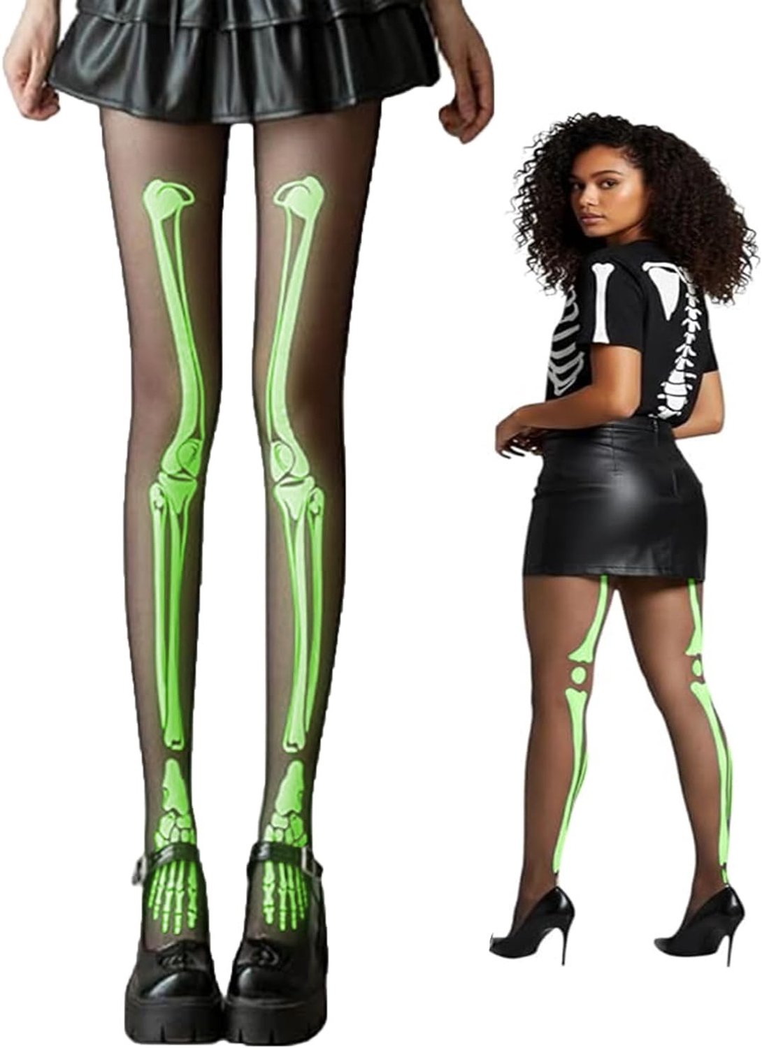 Halloween Pantyhoses voor Vrouwen - Skelet Kostuum Accessoires voor Carnaval en Feestjes, Perfect voor Halloween en Fantasie Kostuums