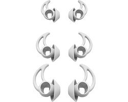 Adhiper QC/Sport Siliconen oordopjes, compatibel met Bose QuietComfort/Bose Sport, draadloze in-ear hoofdtelefoon, S, M, L, 3 maten, 3 paar siliconen vervangende oordopjes, wit