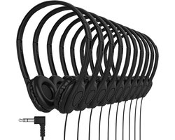 Maeline Bulk Classroom Student Hoofdtelefoon On Ear Stereo Hoofdtelefoon Verstelbare Band & Faux Lederen Kussens voor Kinderen Online Leren, Bibliotheek, School, Reizen - 3,5 mm Plug - 50 Pack - Zwart