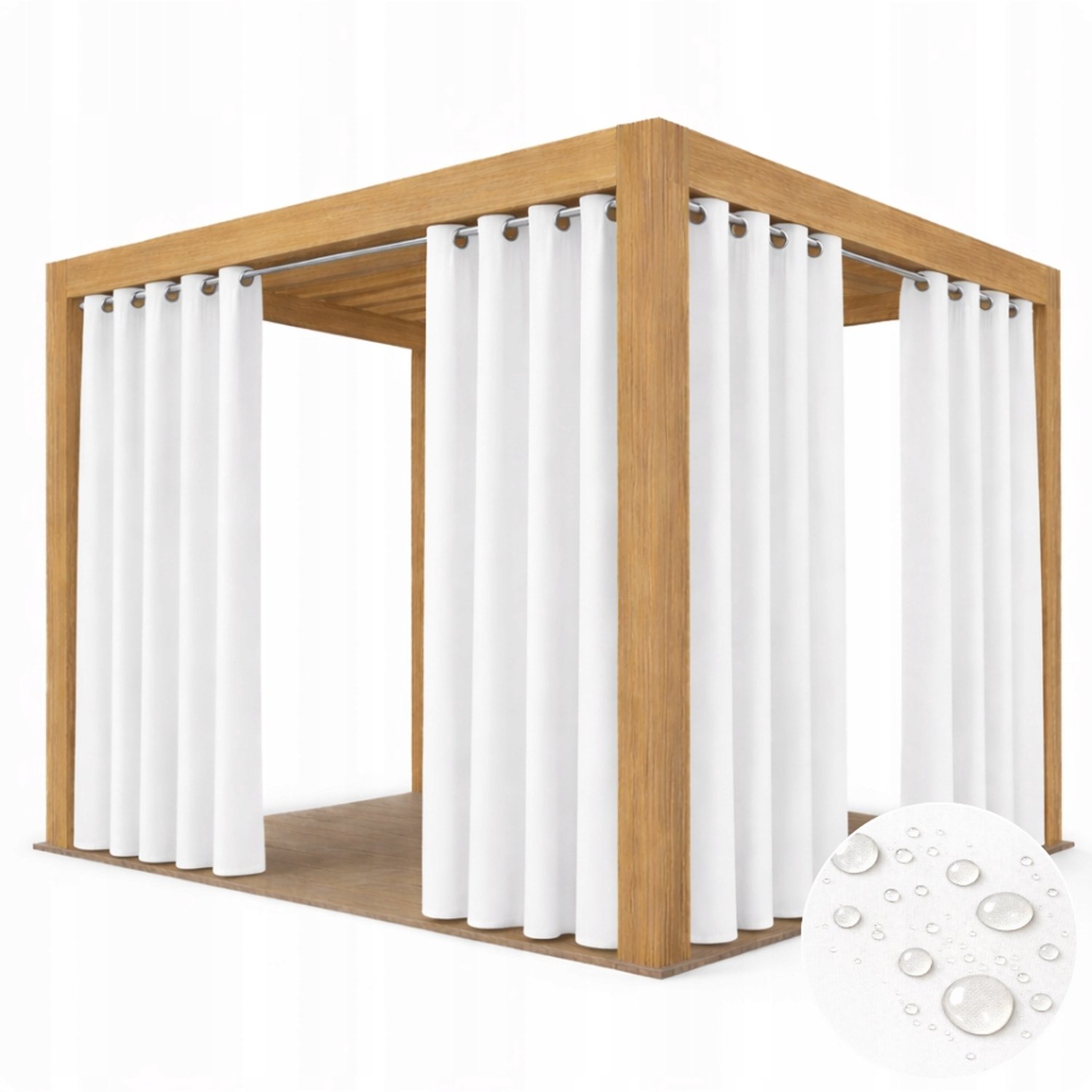 Waterdicht Terras Gordijn 155x220cm Wit - UV-bestendig